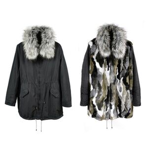 ADRIENNE LANDAU Reversible Faux Fur Coat (1X)